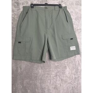 Bonefish Bay Outfitters Fishing Cargo Shorts Mens 38 Green Nylon Outdoor